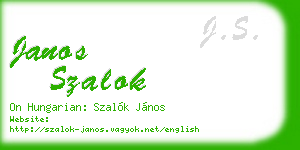 janos szalok business card